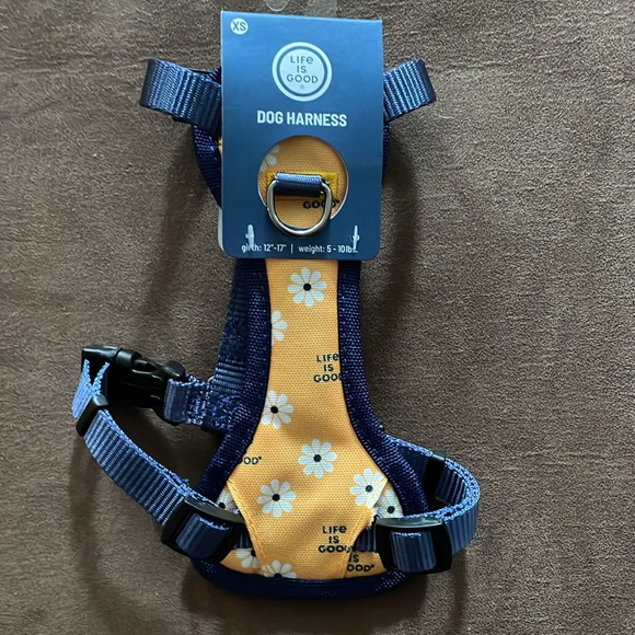 Life Is Good Plastic,Metal&Canvas FloralStep-in Dog Harness,Yellow Daisy Flowers - Picture 3 of 4